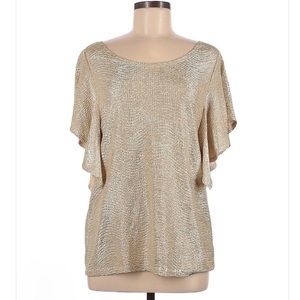 Tan/Gold metallic blouse